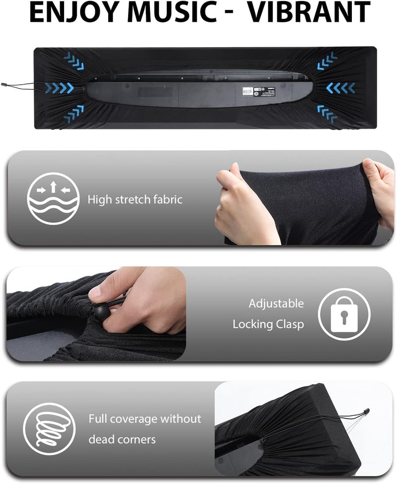 YNester Piano Keyboard Dust Cover - 61 Key Stretchy Adjustable Electric Piano Music Keyboard Protector - Image 2
